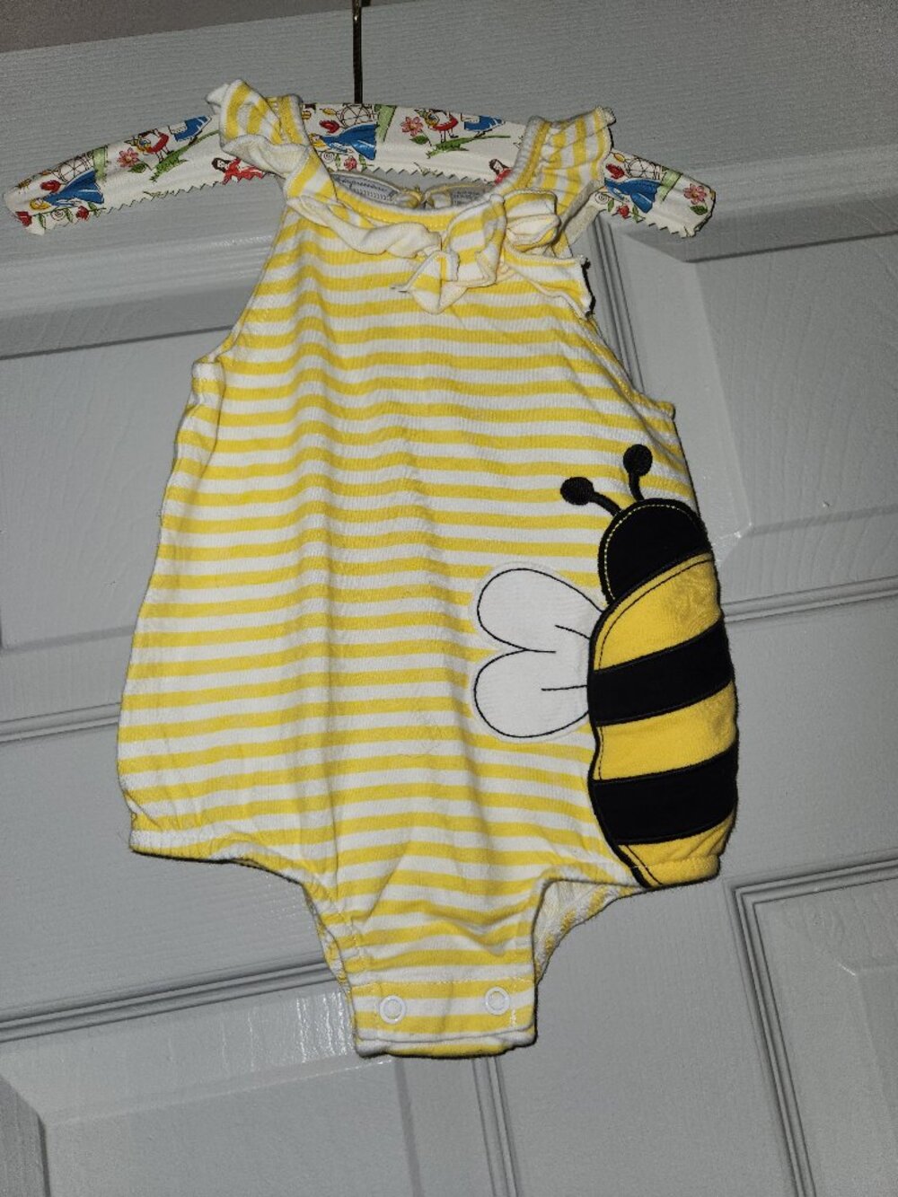 First Impressions Yellow Striped Bumble Bee Romper Baby Girl 6-9M